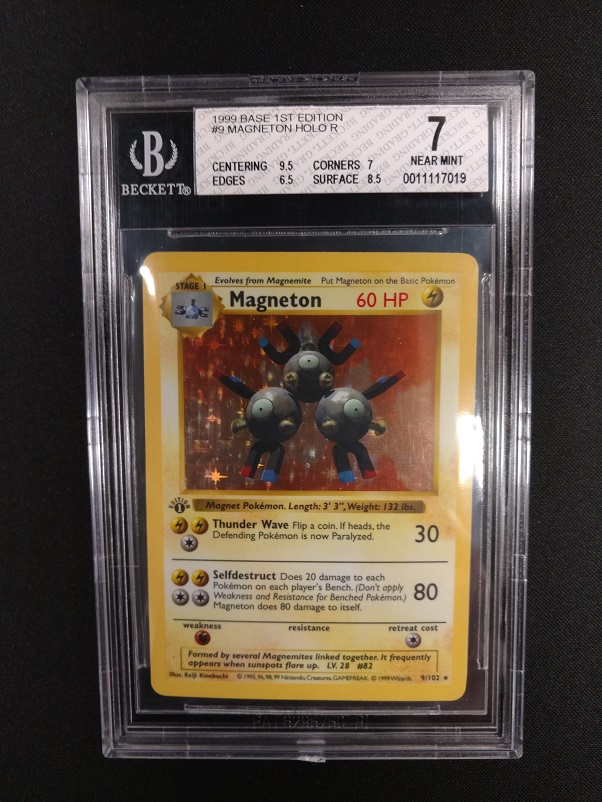 BGS 7 Magneton 9/102 1st Ed Base Set Pokemon Graded Card